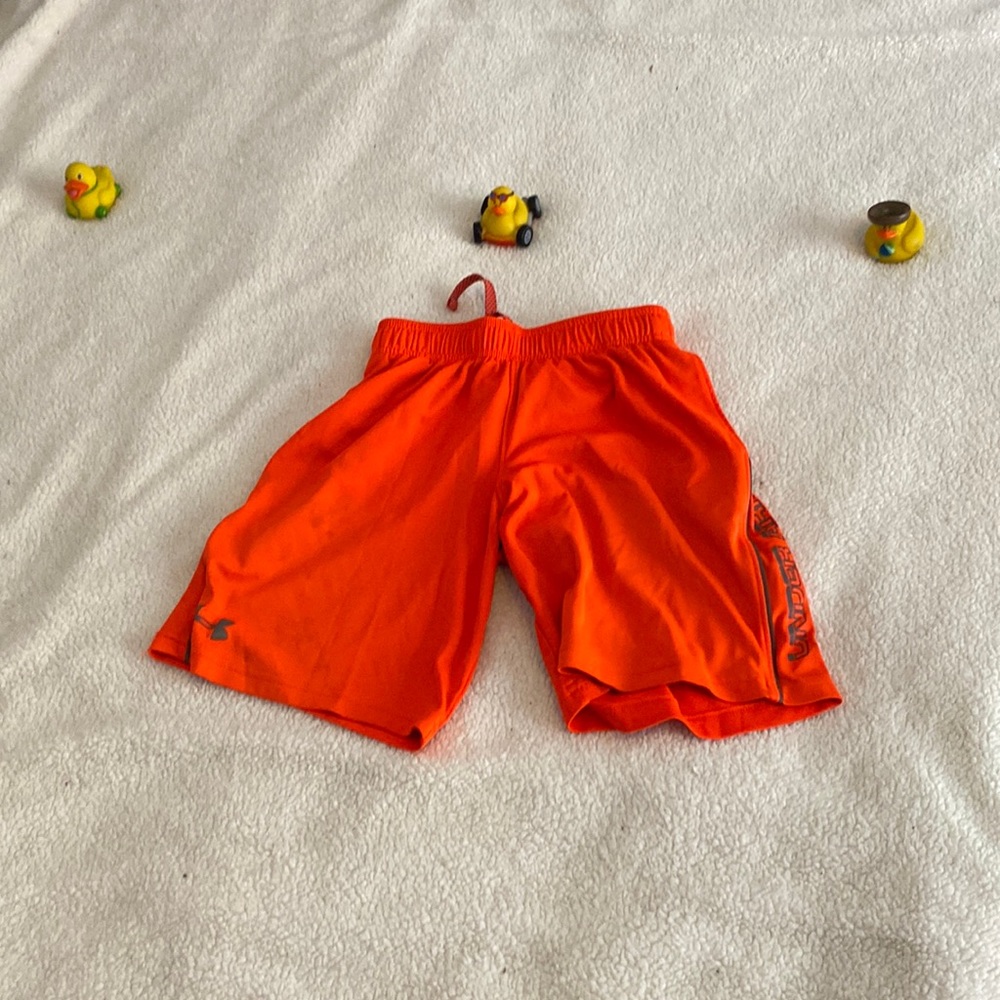 Under Armour Shorts/ Youth Small/ Orange and Grey/ Good Condition/ Going for $13
